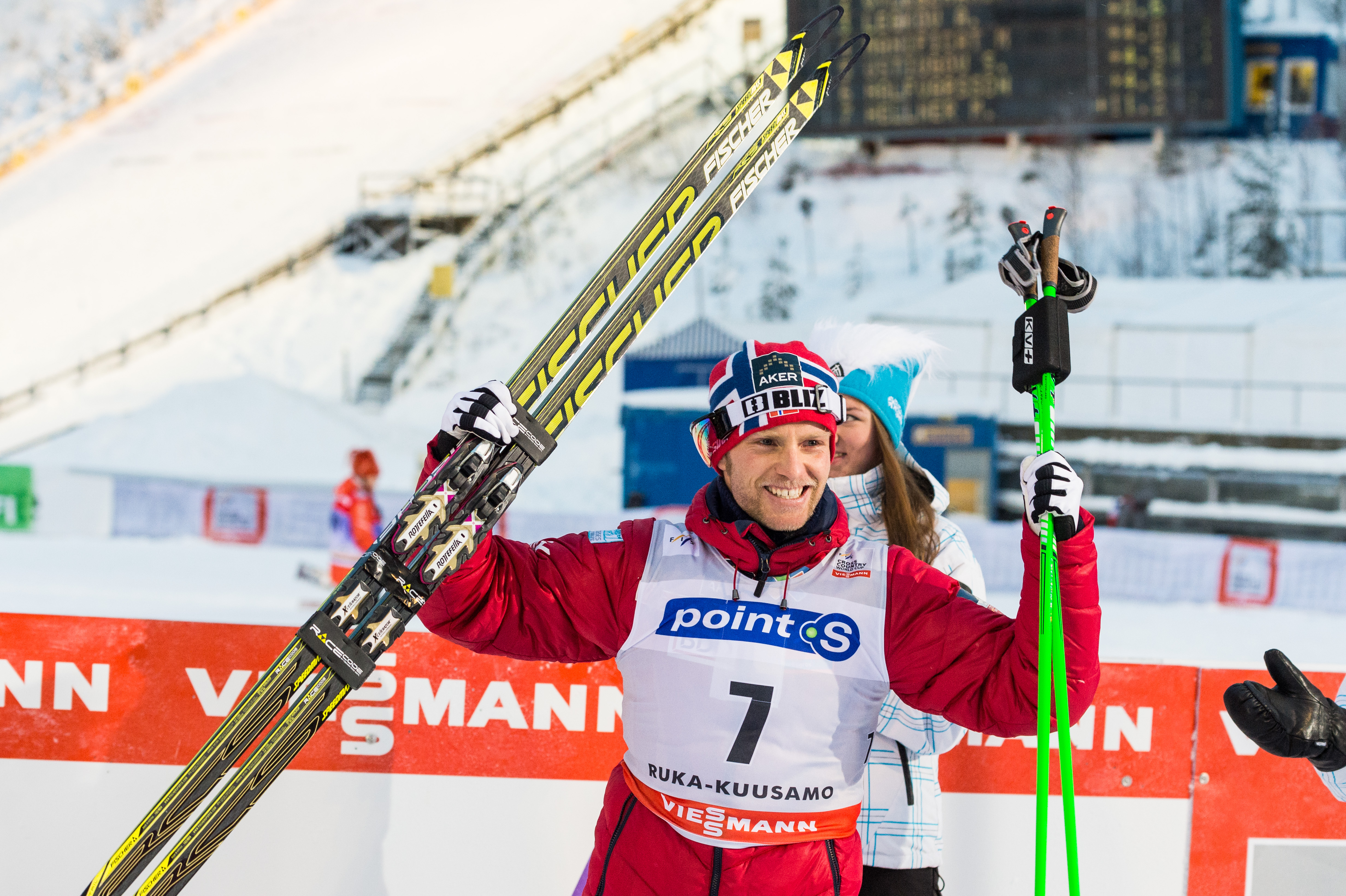 SUNDBY Martin Johnsrud, NOR takes 1st place in the Men's Cross Country 15km Free pursuit in FIS World Cup Ruka Nordic Opening on December 1st, 2013 in Ruka, Kuusamo, Finland. Photo: Patrick Forsblom